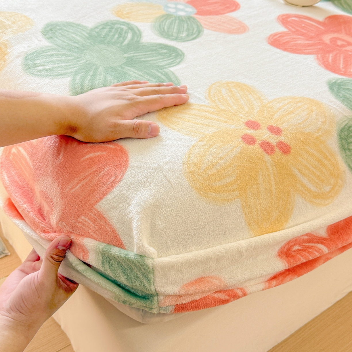 91家纺网 家纺一手货源 找家纺 名兮家居 2025新款高克重印花牛奶绒单床笠床笠单件 倾城