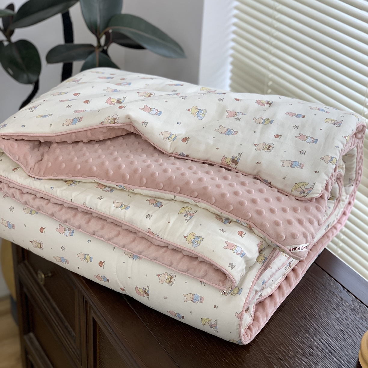 91家纺网 家纺一手货源 找家纺 （总）源启生活 2025新款全棉双层纱豆豆被被子被芯