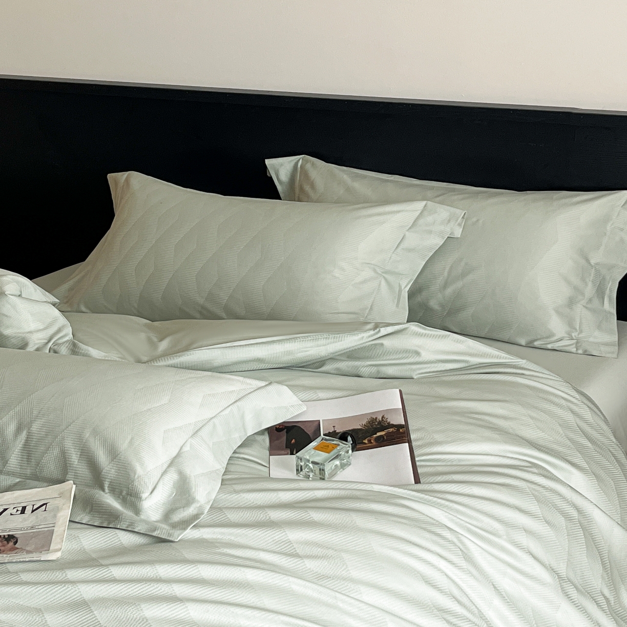 91家纺网 家纺一手货源 找家纺 群鹿家访 25年新款长绒棉简约款四件套 时空