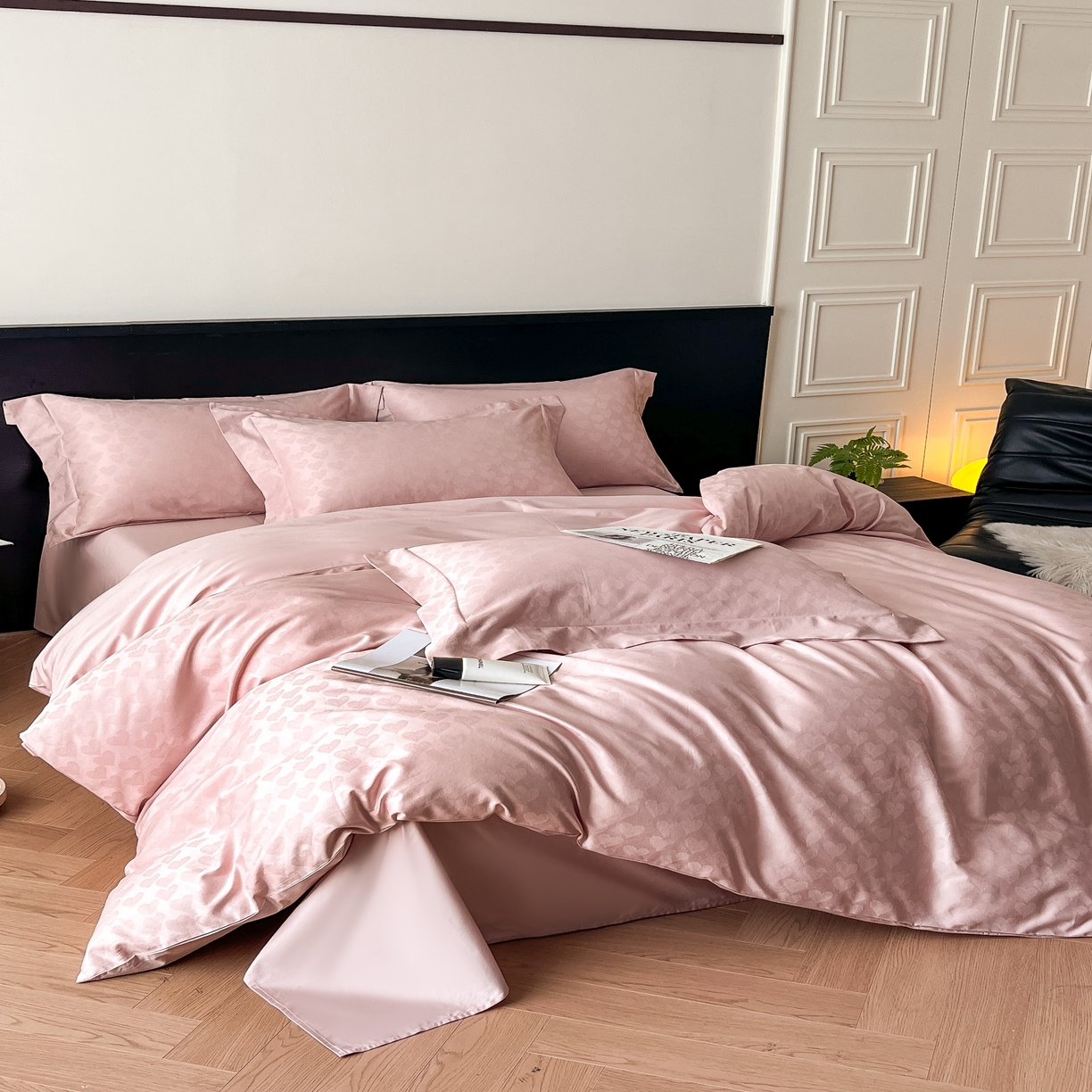 91家纺网 家纺一手货源 找家纺 群鹿家访 25年新款长绒棉简约款四件套 童心