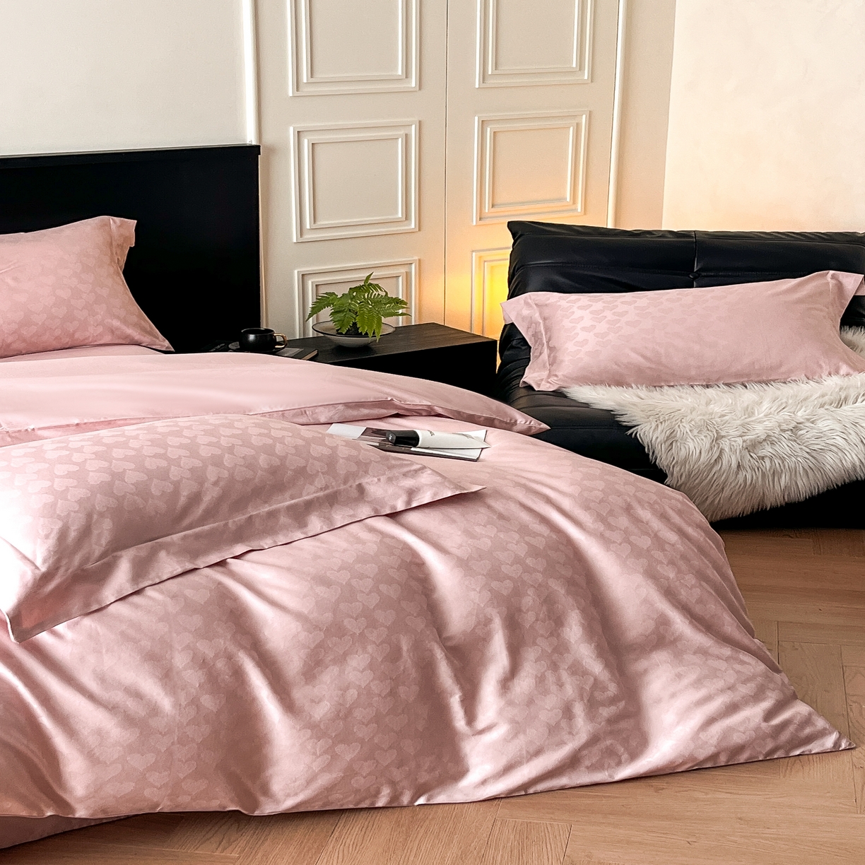 91家纺网 家纺一手货源 找家纺 群鹿家访 25年新款长绒棉简约款四件套 童心