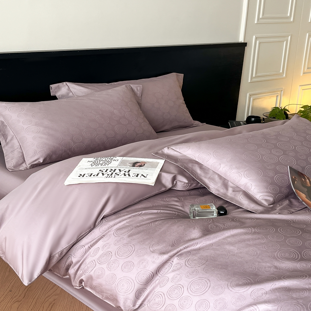 91家纺网 家纺一手货源 找家纺 群鹿家访 25年新款长绒棉简约款四件套 壹朵甜