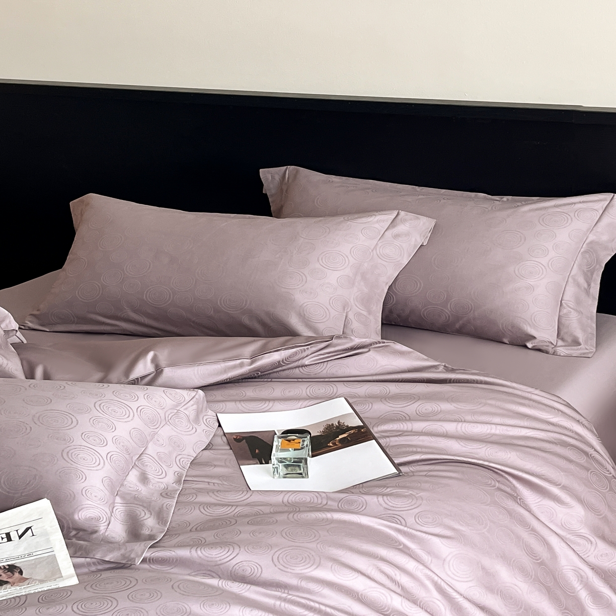 91家纺网 家纺一手货源 找家纺 群鹿家访 25年新款长绒棉简约款四件套 壹朵甜