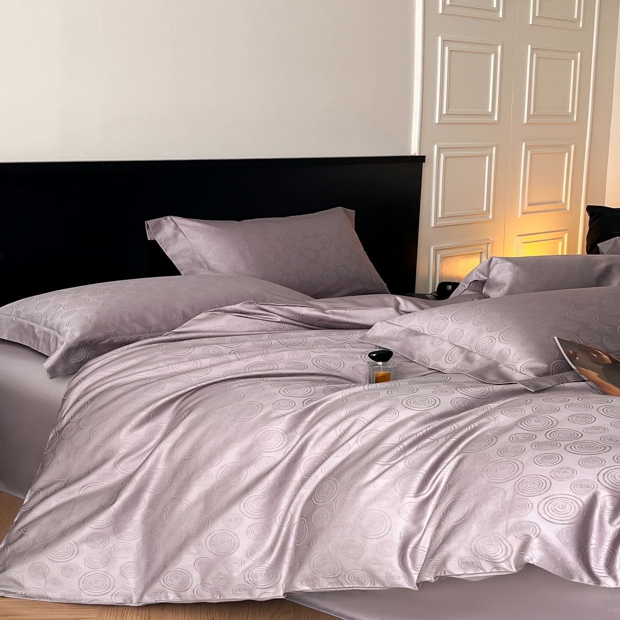 91家纺网 家纺一手货源 找家纺 群鹿家访 25年新款长绒棉简约款四件套 壹朵甜