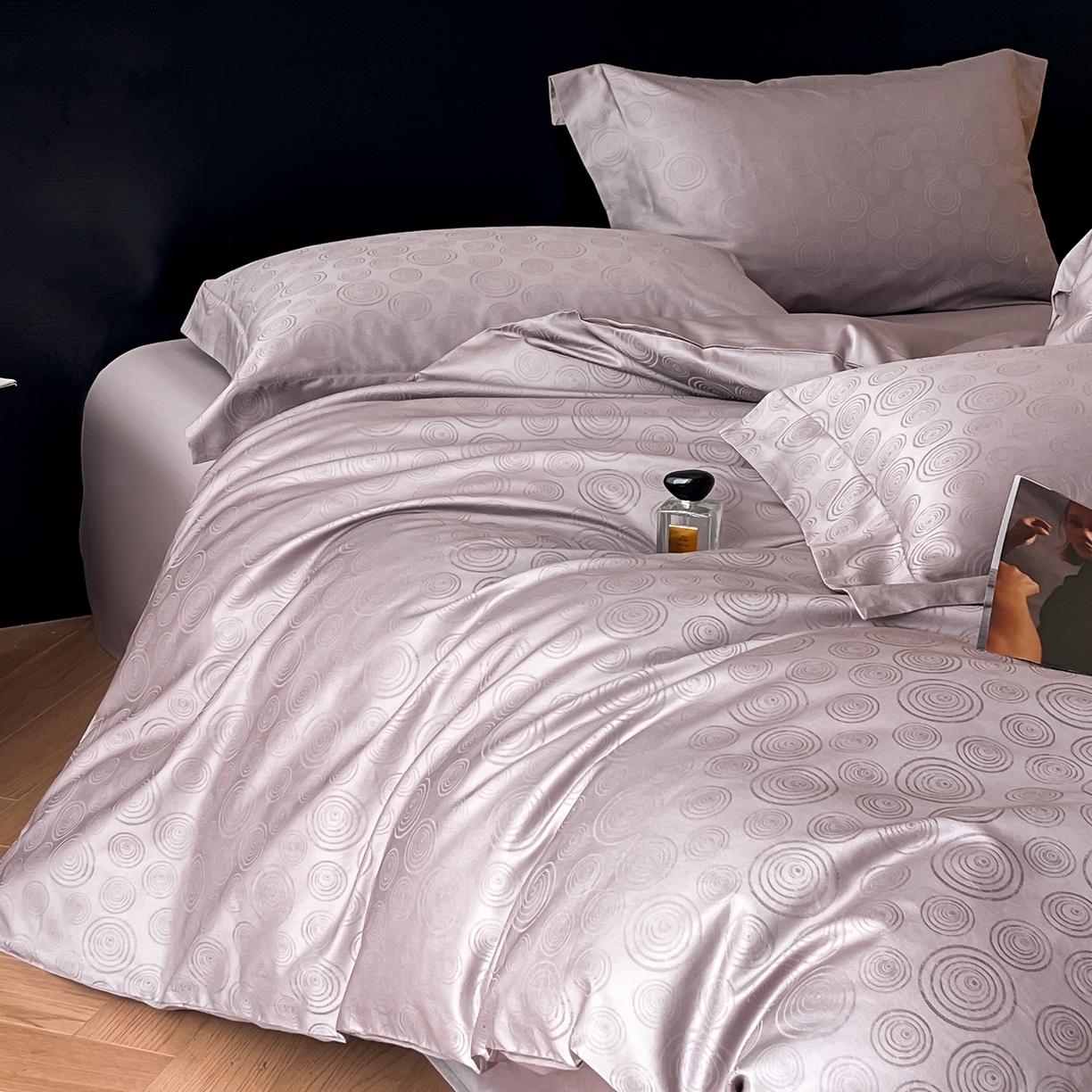 91家纺网 家纺一手货源 找家纺 群鹿家访 25年新款长绒棉简约款四件套 壹朵甜