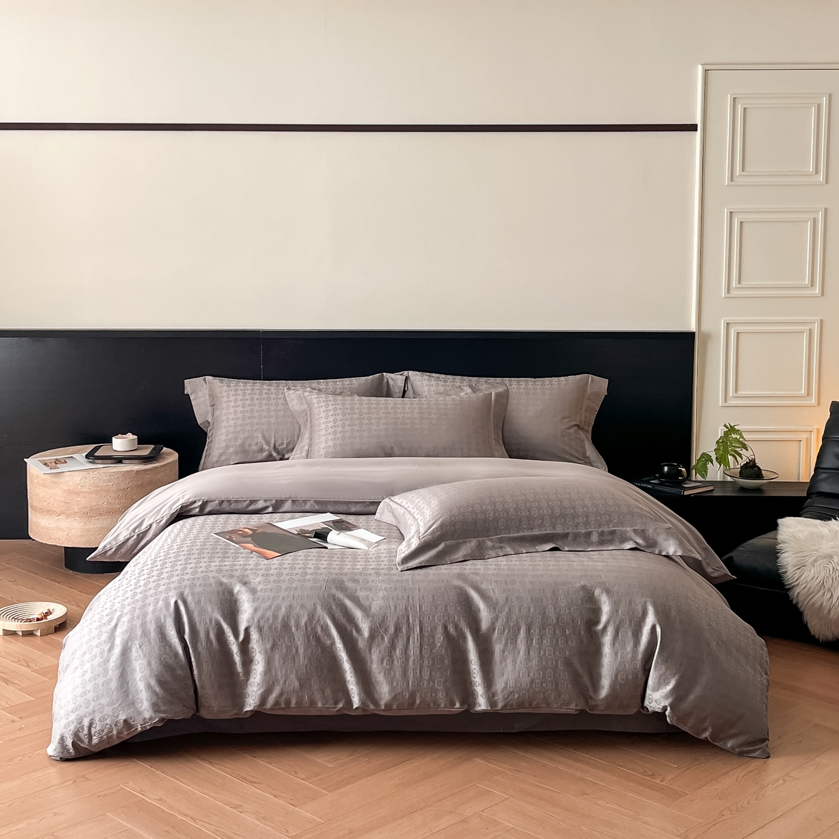 群鹿家访 25年新款长绒棉简约款四件套 艺海观澜