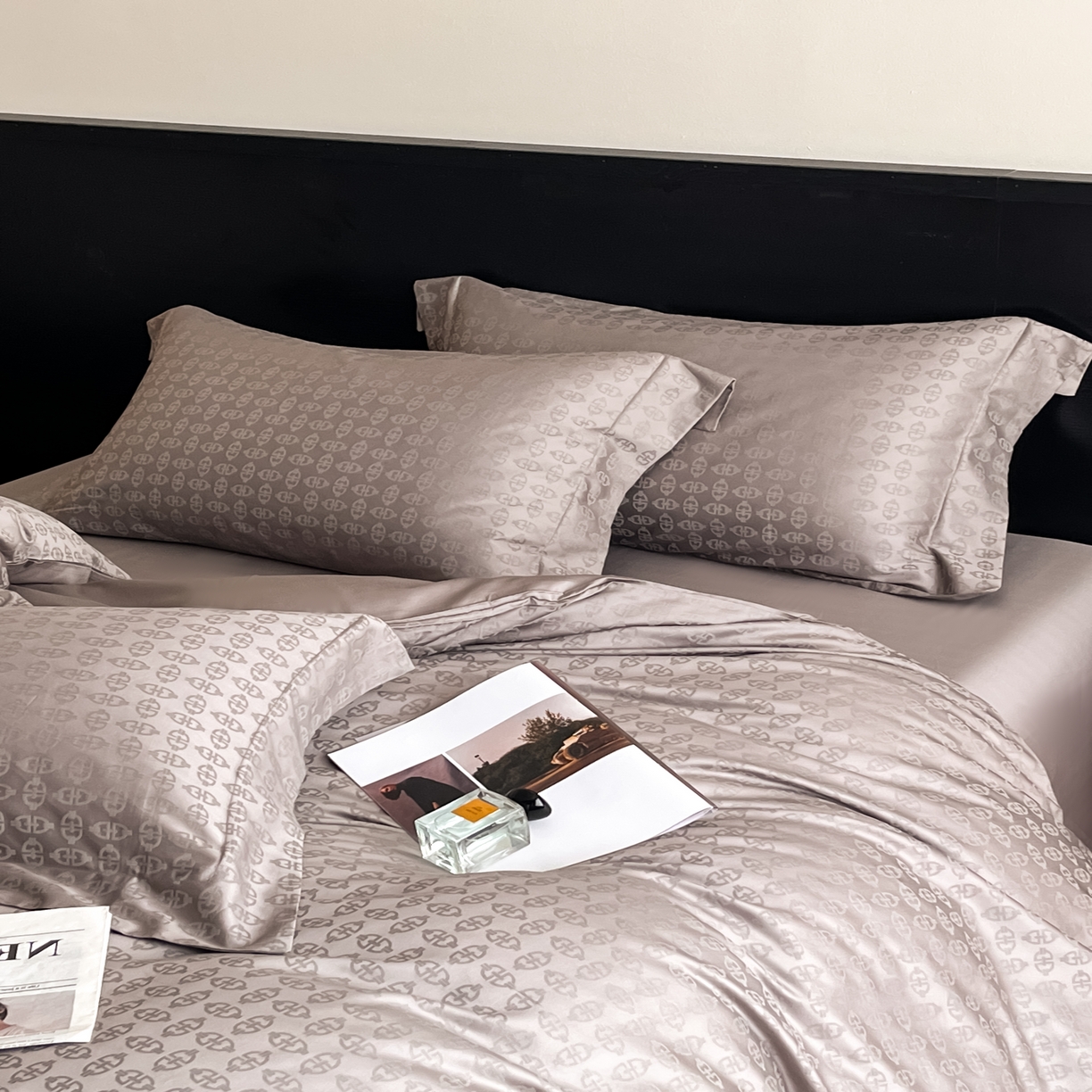 91家纺网 家纺一手货源 找家纺 群鹿家访 25年新款长绒棉简约款四件套 艺海观澜