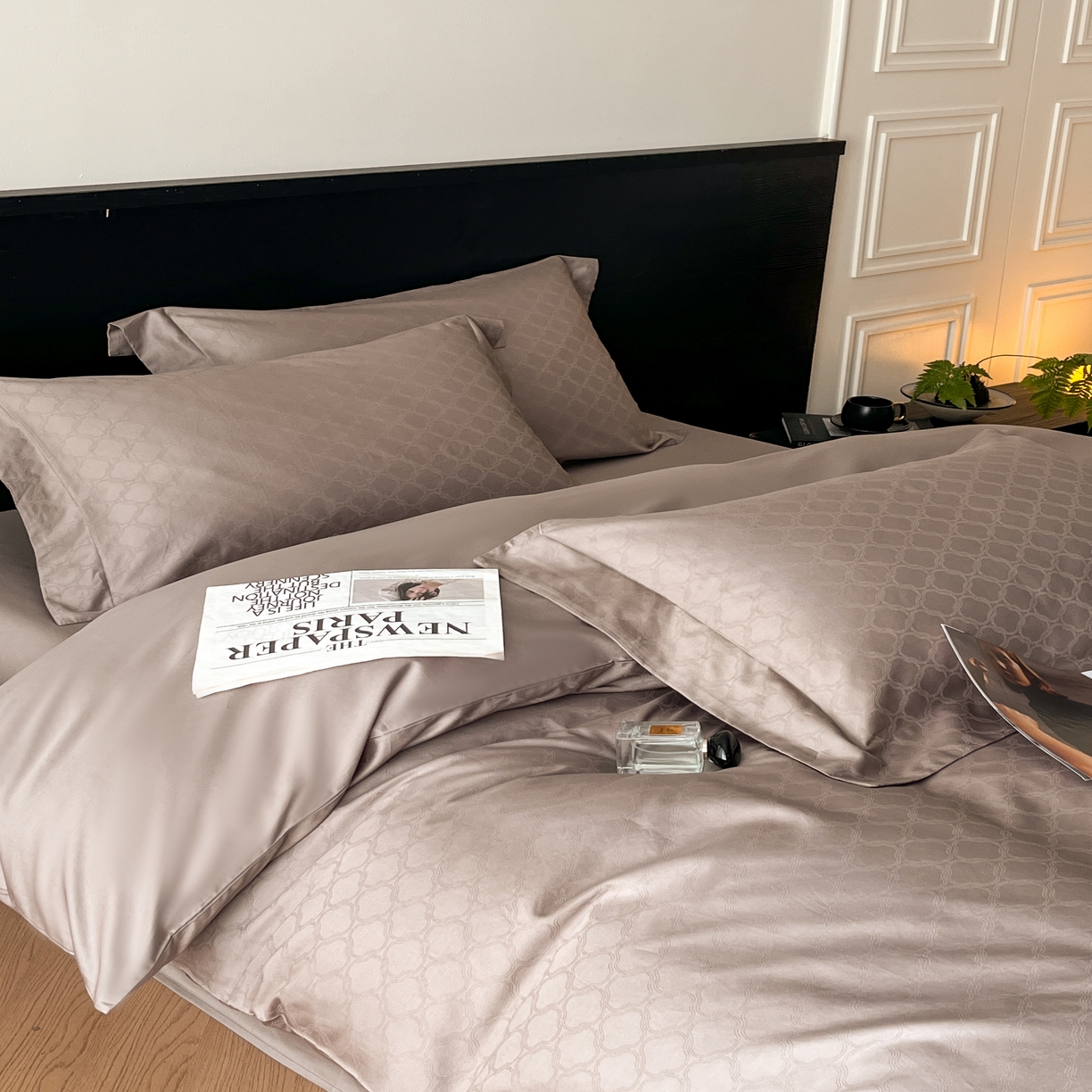 91家纺网 家纺一手货源 找家纺 群鹿家访 25年新款长绒棉简约款四件套 艺维