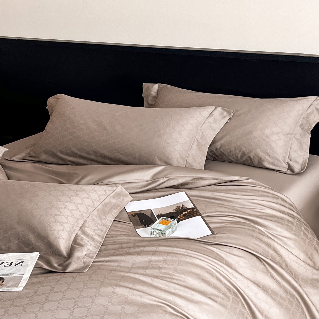 91家纺网 家纺一手货源 找家纺 群鹿家访 25年新款长绒棉简约款四件套 艺维