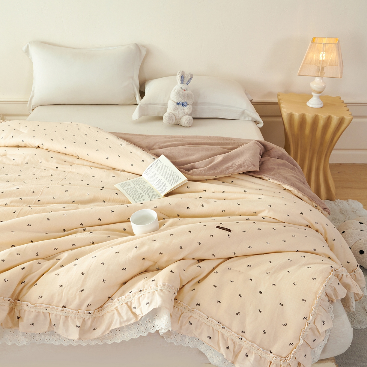 优希家纺 2025新款秘境花园春秋被被子被芯 蝴蝶结