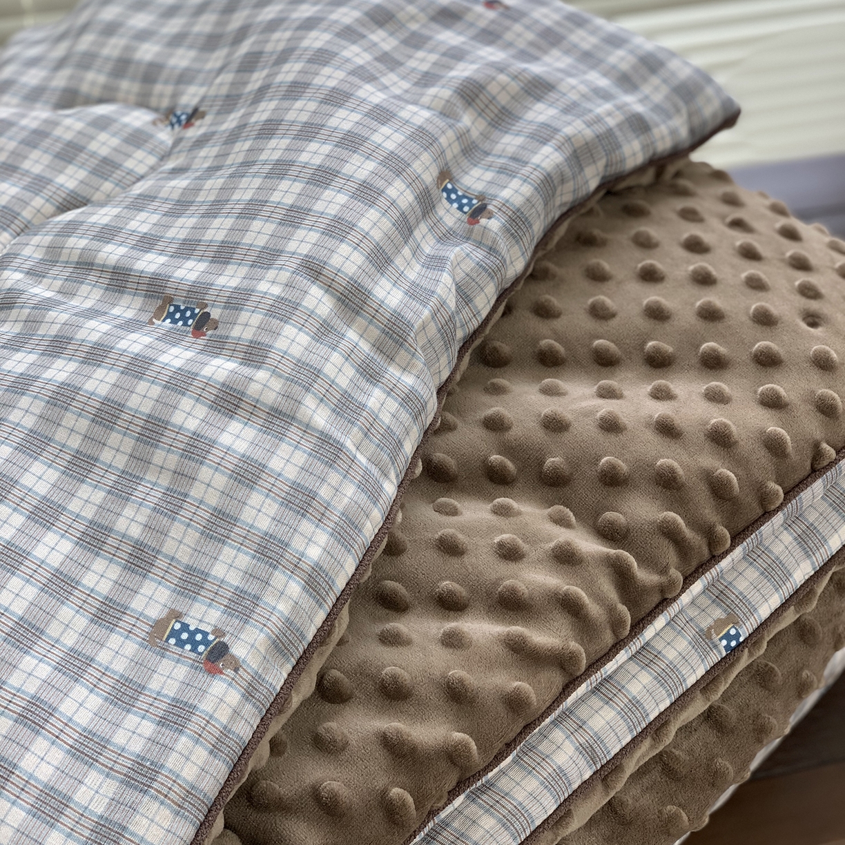 91家纺网 家纺一手货源 找家纺 源启生活 2025新款全棉双层纱豆豆被被子被芯 乐野