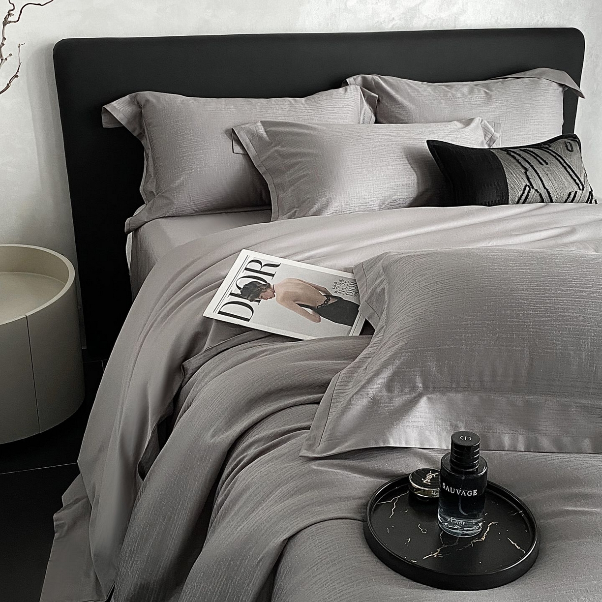 91家纺网 家纺一手货源 找家纺 （总）时亿家居 2025新款100支染色长绒棉提花四件套