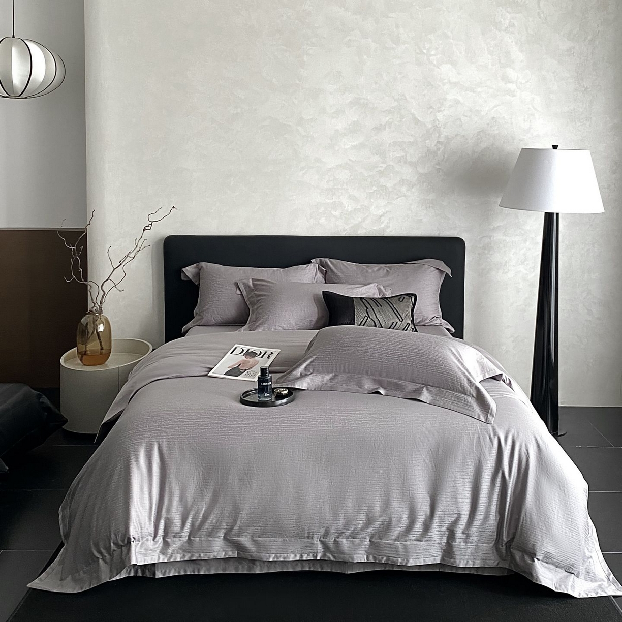 （总）时亿家居 2025新款100支染色长绒棉提花四件套