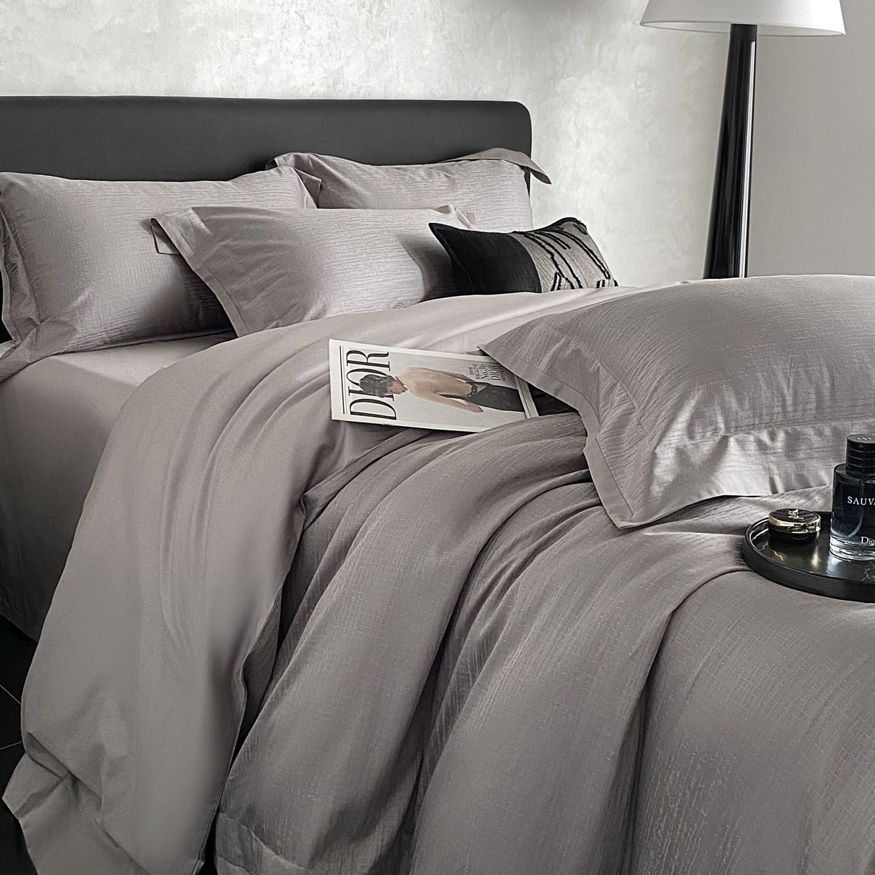 91家纺网 家纺一手货源 找家纺 （总）时亿家居 2025新款100支染色长绒棉提花四件套