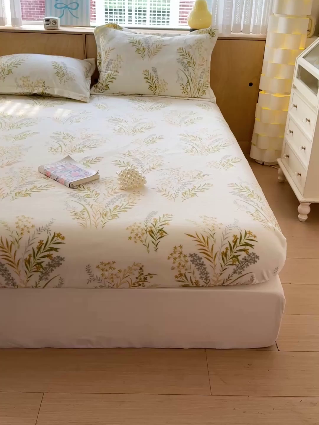 91家纺网 家纺一手货源 找家纺 名兮家居 2025新款高克重印花牛奶绒单床笠床笠单件 仙草