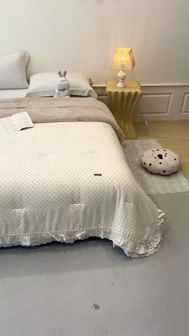 91家纺网 家纺一手货源 找家纺 优希家纺 2025新款秘境花园春秋被被子被芯 小圆点