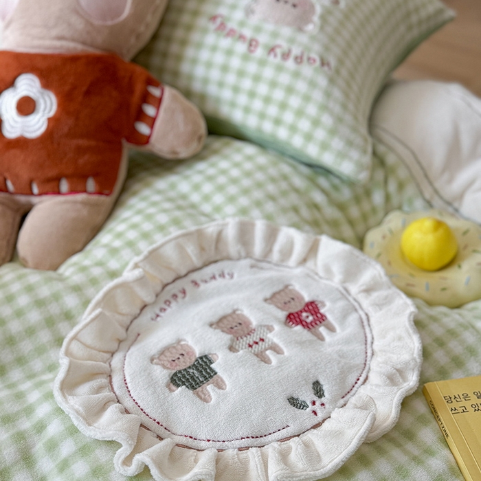 91家纺网 家纺一手货源 找家纺 慕晨 2025新款高克重牛奶绒卡通绣花可爱加厚牛奶绒四件套小清新小红书风直播-本本熊 本本熊-绿