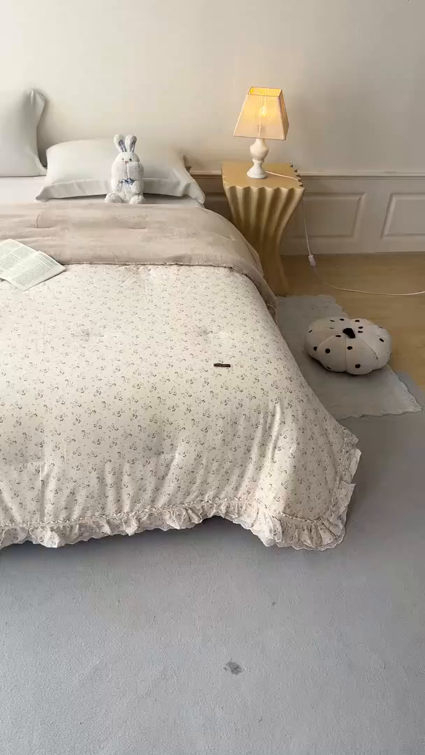 91家纺网 家纺一手货源 找家纺 优希家纺 2025新款秘境花园春秋被被子被芯 絮语安