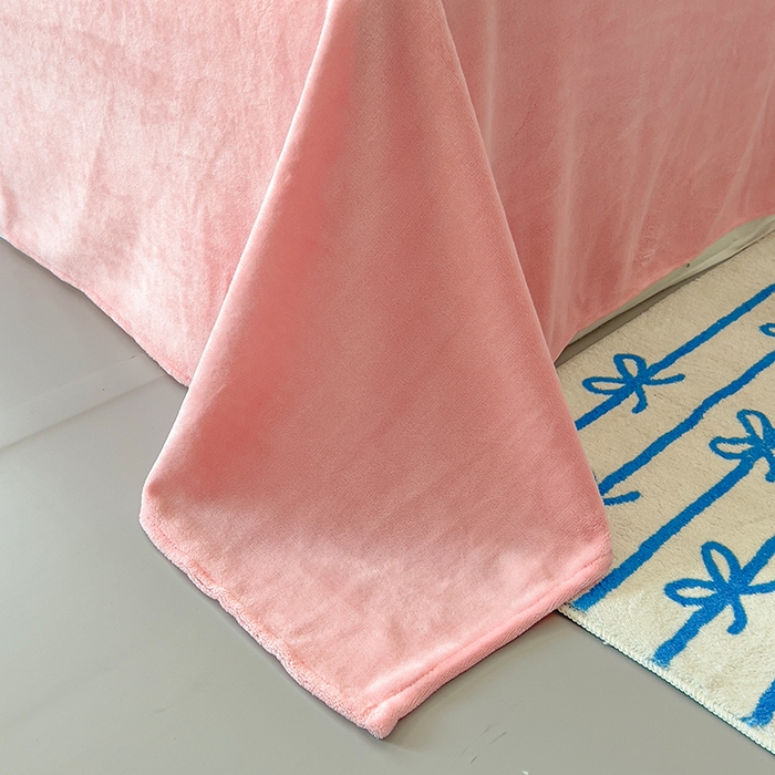 91家纺网 家纺一手货源 找家纺 慕晨 2025新款卡通可爱大版印花牛奶绒加厚保暖小清新四件套直播 奶茶小可