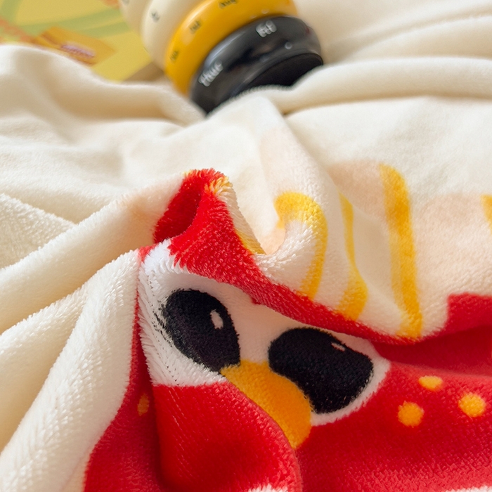 91家纺网 家纺一手货源 找家纺 慕晨 2025新款卡通可爱大版印花牛奶绒加厚保暖小清新四件套直播 玩趣汉堡