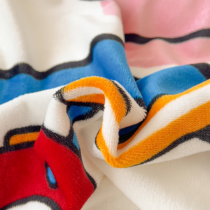 91家纺网 家纺一手货源 找家纺 慕晨 2025新款卡通可爱大版印花牛奶绒加厚保暖小清新四件套直播 眼镜小崽