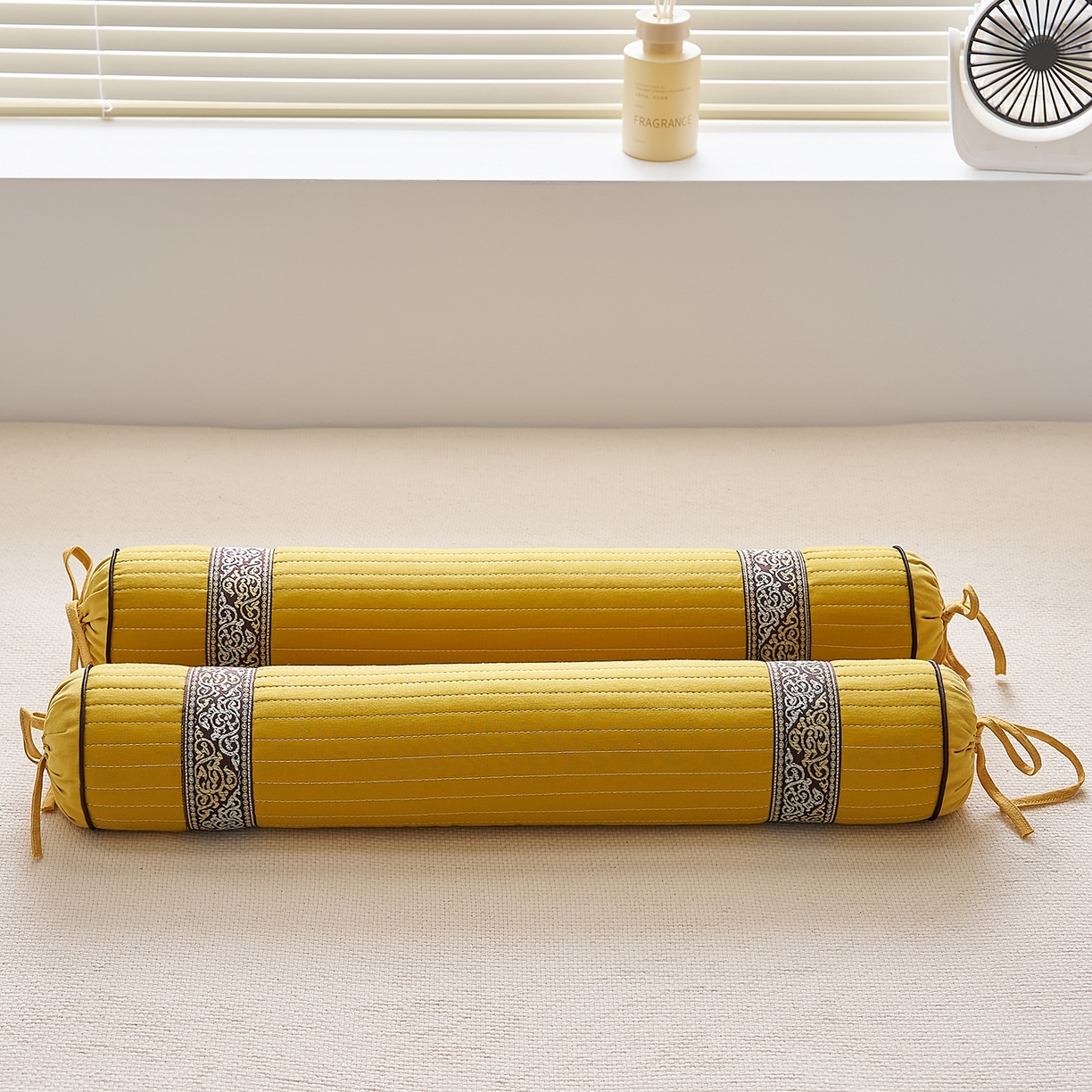 91家纺网 家纺一手货源 找家纺 乐可 2025新款砂洗圆柱枕 砂洗圆柱枕;黄