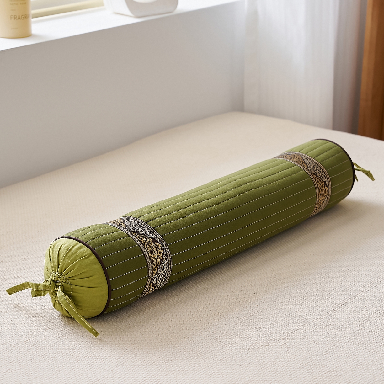 91家纺网 家纺一手货源 找家纺 乐可 2025新款砂洗圆柱枕 砂洗圆柱枕;绿