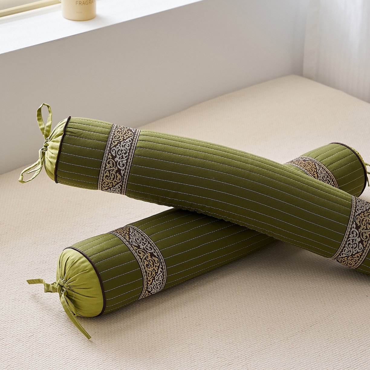 91家纺网 家纺一手货源 找家纺 乐可 2025新款砂洗圆柱枕 砂洗圆柱枕;绿