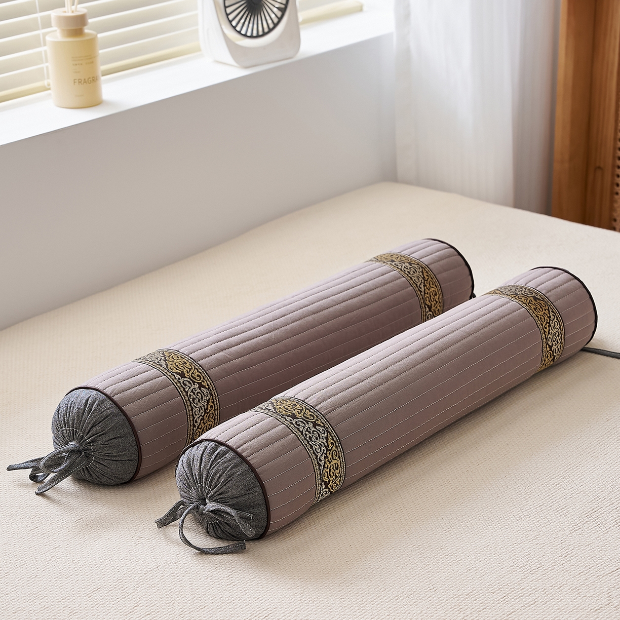 91家纺网 家纺一手货源 找家纺 乐可 2025新款砂洗圆柱枕 砂洗圆柱枕;灰