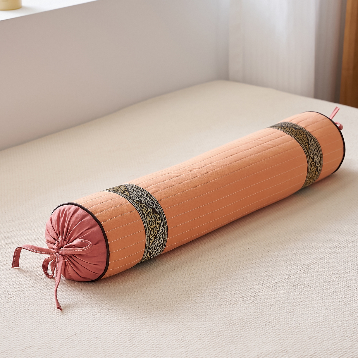 91家纺网 家纺一手货源 找家纺 乐可 2025新款砂洗圆柱枕 砂洗圆柱枕;桔