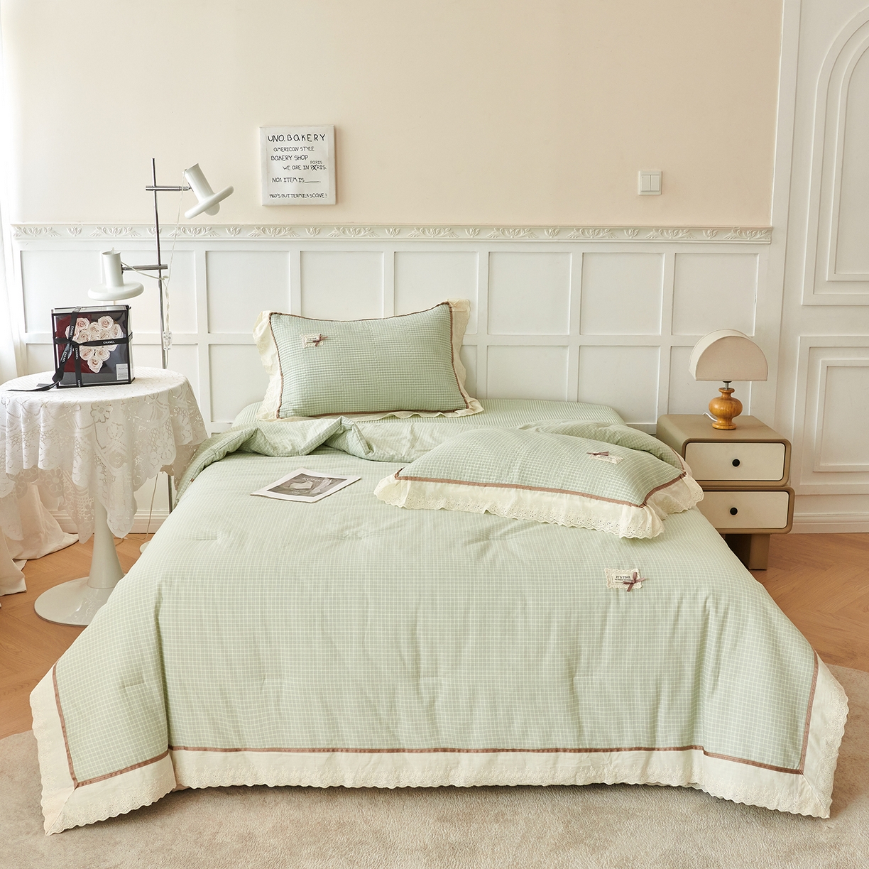 优希家纺 2025新款米娅千金多功能春秋被四件套 绿色
