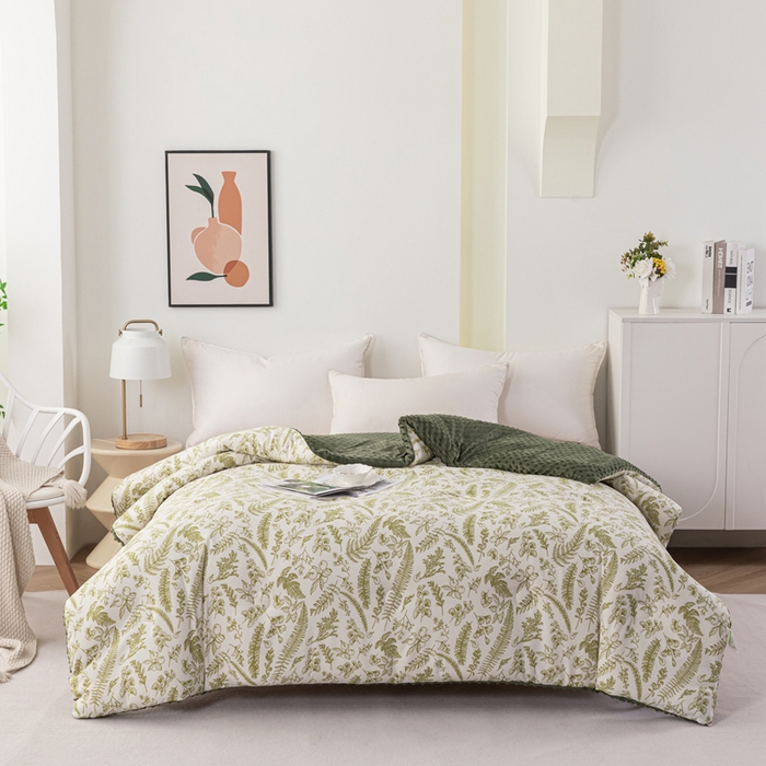 91家纺网 家纺一手货源 找家纺 （总）乐沐 2025新款A类水洗棉双层纱豆豆绒被芯