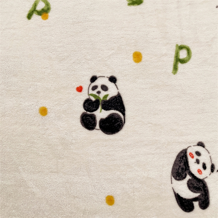 91家纺网 家纺一手货源 找家纺 名兮家居 2025新款高克重印花牛奶绒单床笠床笠单件 字母熊猫