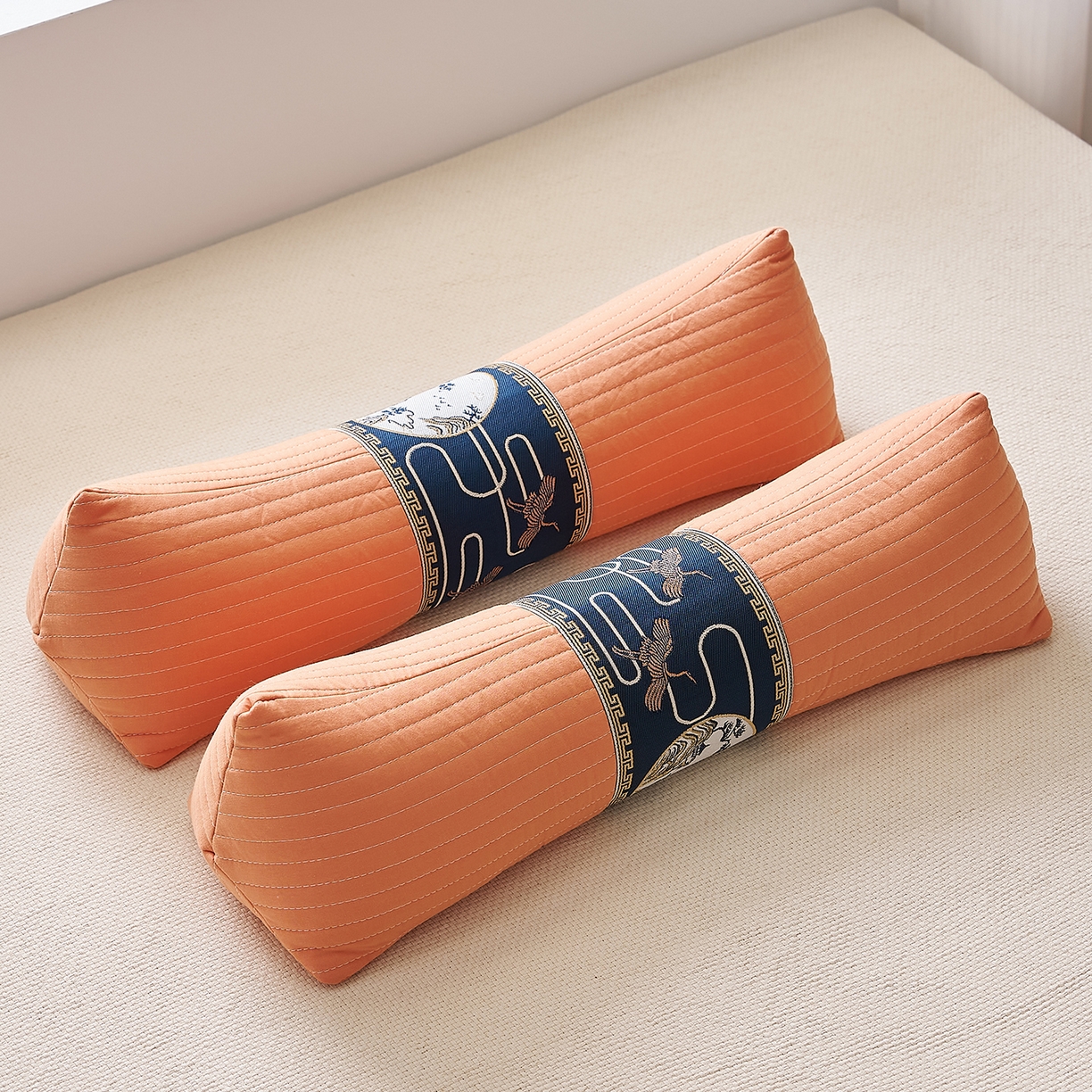 乐可 2025新款砂洗三角枕 砂洗三角枕;桔