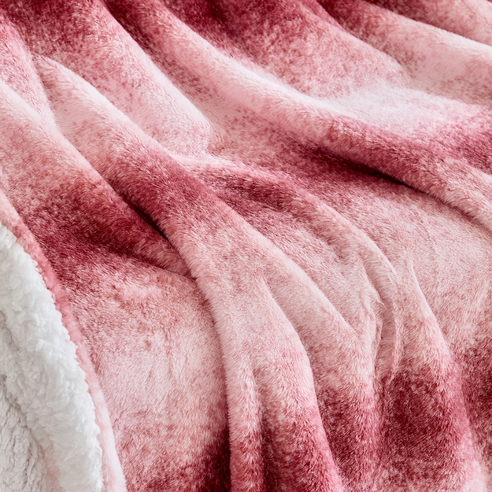 91家纺网 家纺一手货源 找家纺 缘生活 2025新款仿兔毛渐变毛毯 渐变毛毯四季通用盖毯多功能毛毯家居备用毯 渐变毛毯-粉色