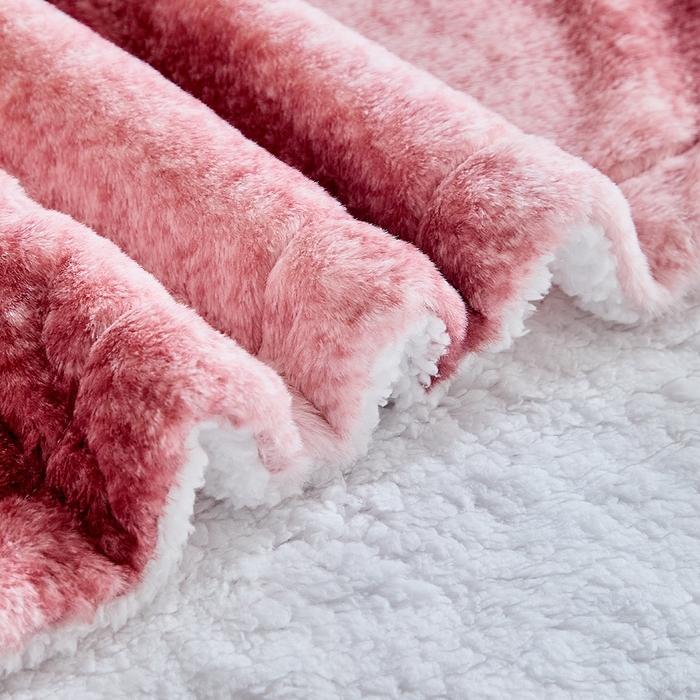 91家纺网 家纺一手货源 找家纺 缘生活 2025新款仿兔毛渐变毛毯 渐变毛毯四季通用盖毯多功能毛毯家居备用毯 渐变毛毯-粉色