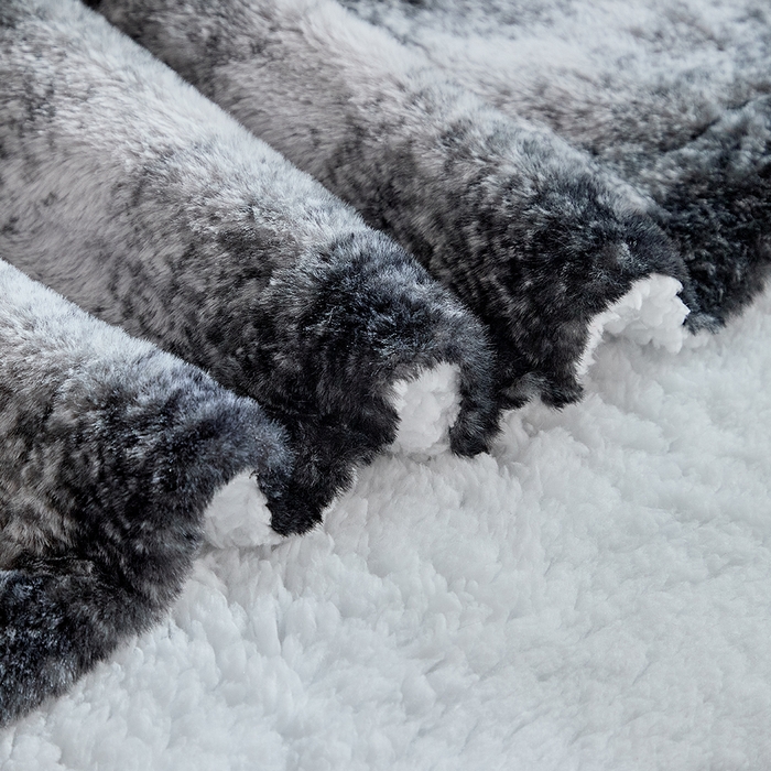 91家纺网 家纺一手货源 找家纺 缘生活 2025新款仿兔毛渐变毛毯 渐变毛毯四季通用盖毯多功能毛毯家居备用毯 渐变毛毯-黑色