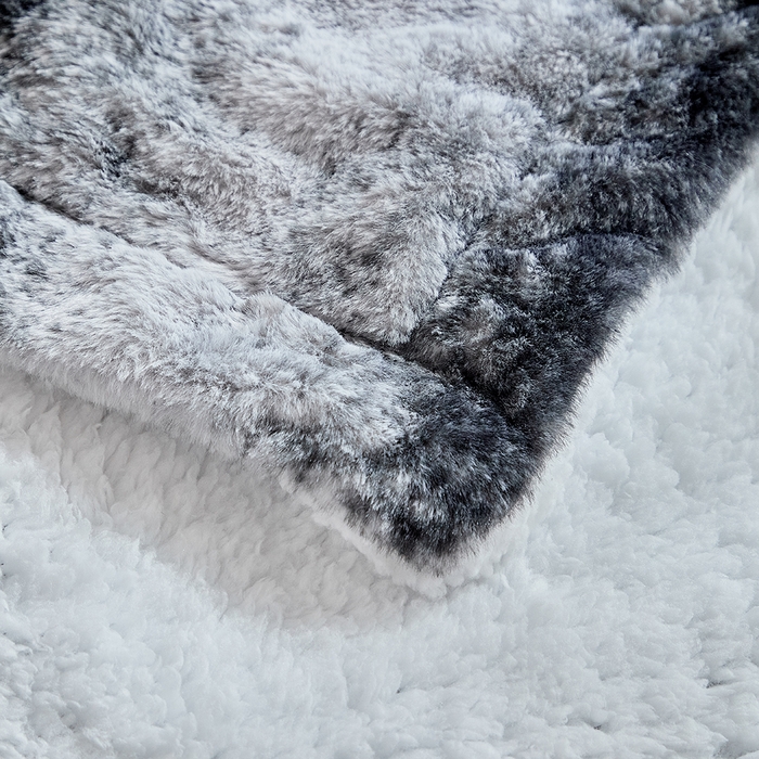 91家纺网 家纺一手货源 找家纺 缘生活 2025新款仿兔毛渐变毛毯 渐变毛毯四季通用盖毯多功能毛毯家居备用毯 渐变毛毯-黑色