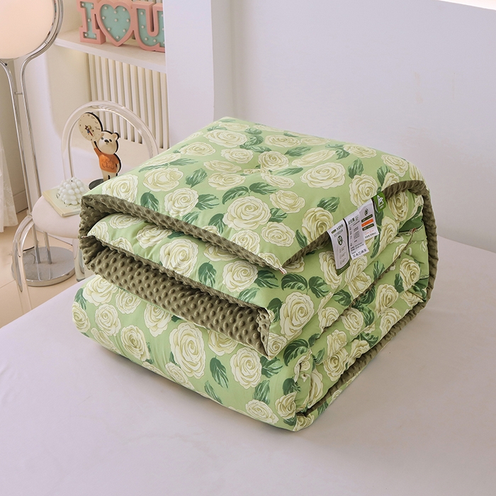 91家纺网 家纺一手货源 找家纺 乐沐 2025新款A类水洗棉双层纱豆豆绒被芯 迷恋