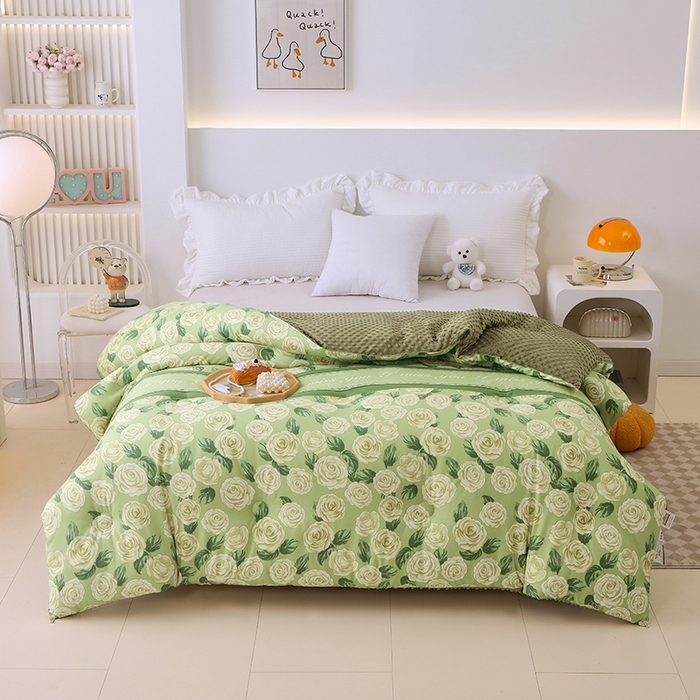 乐沐 2025新款A类水洗棉双层纱豆豆绒被芯 迷恋