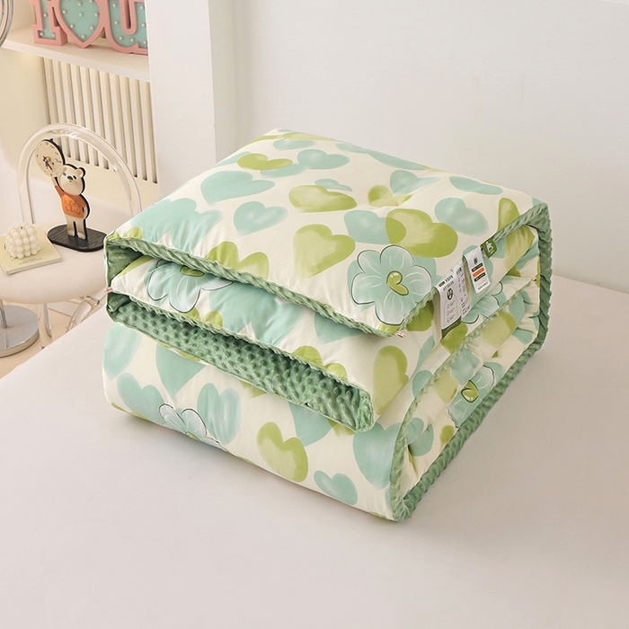 91家纺网 家纺一手货源 找家纺 乐沐 2025新款A类水洗棉双层纱豆豆绒被芯 倾心