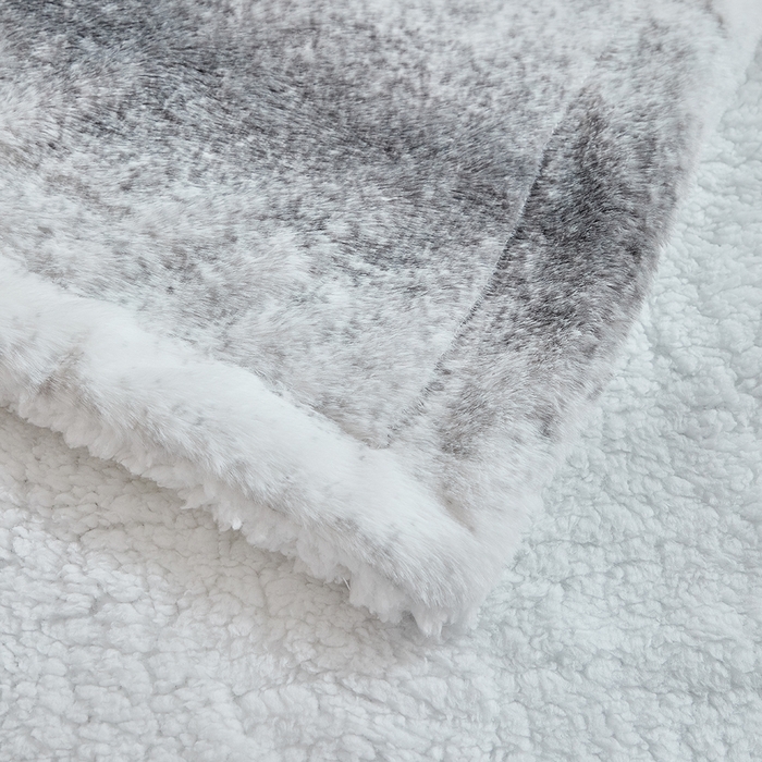 91家纺网 家纺一手货源 找家纺 缘生活 2025新款仿兔毛渐变毛毯 渐变毛毯四季通用盖毯多功能毛毯家居备用毯 渐变毛毯-灰色