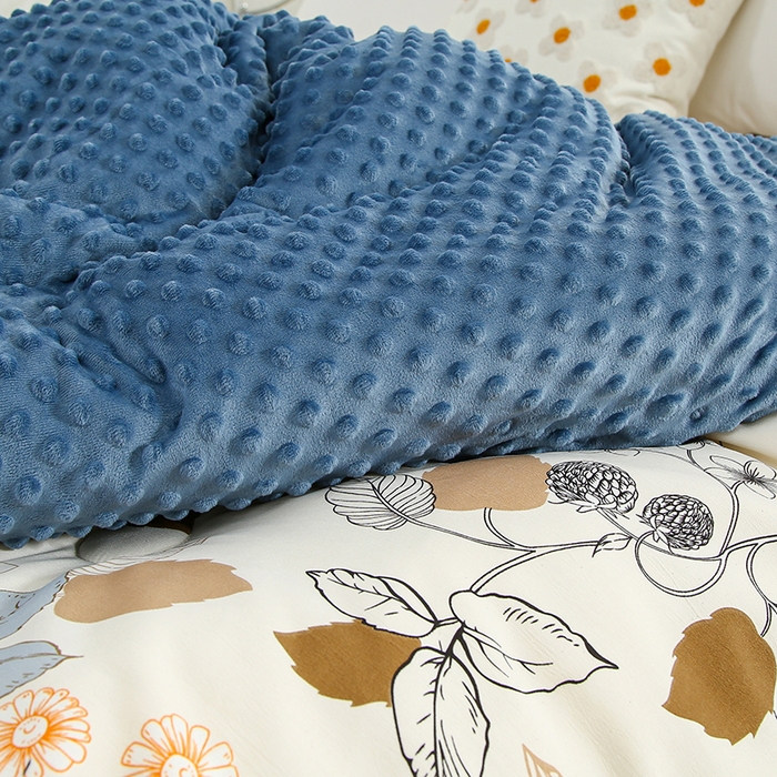 91家纺网 家纺一手货源 找家纺 乐沐 2025新款A类水洗棉双层纱豆豆绒被芯 叶涧