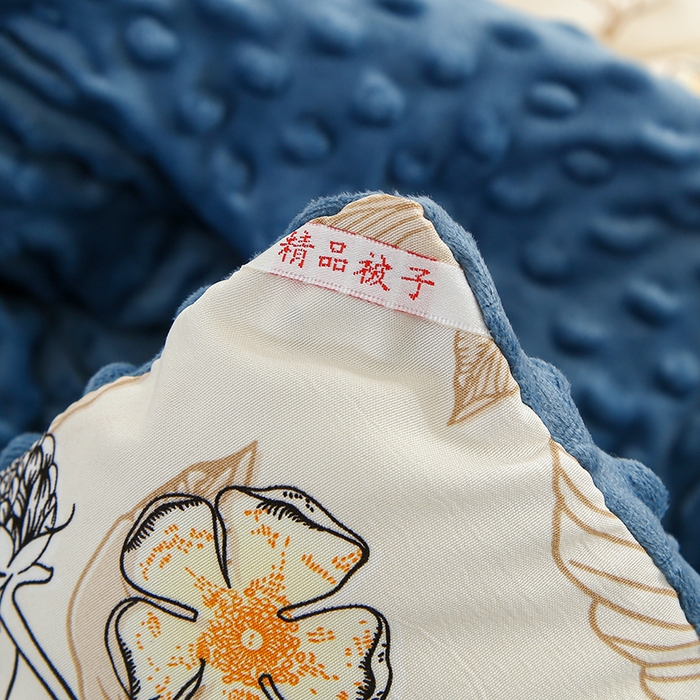 91家纺网 家纺一手货源 找家纺 乐沐 2025新款A类水洗棉双层纱豆豆绒被芯 叶涧