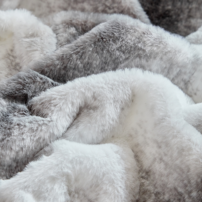 91家纺网 家纺一手货源 找家纺 缘生活 2025新款仿兔毛渐变毛毯 渐变毛毯四季通用盖毯多功能毛毯家居备用毯 渐变毛毯-灰色