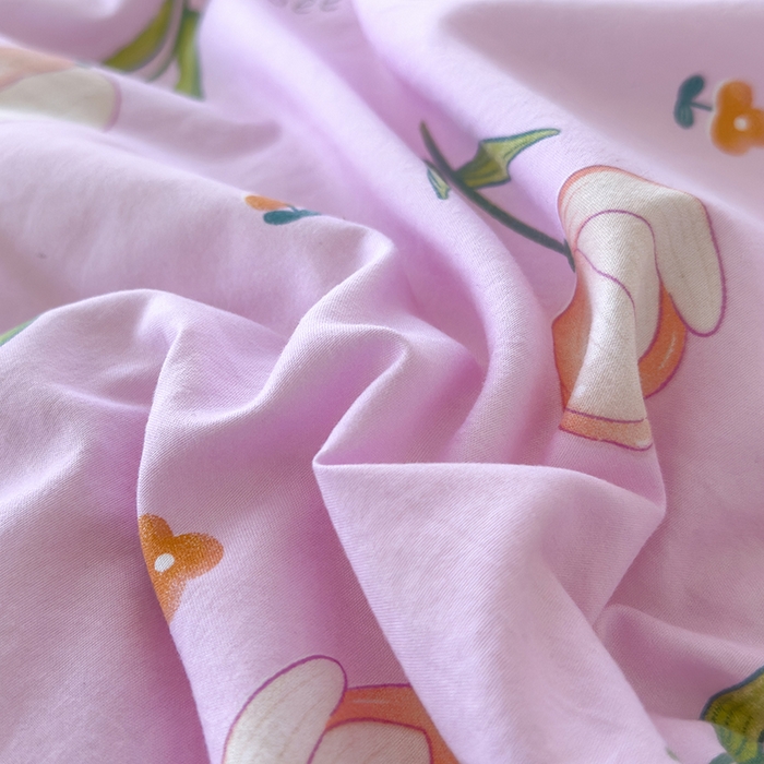 91家纺网 家纺一手货源 找家纺 乐沐 2025新款A类水洗棉双层纱豆豆绒被芯 郁金香花开