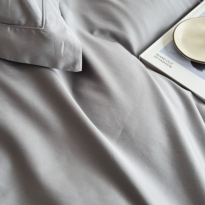 91家纺网 家纺一手货源 找家纺 栩裕纺织 2025新款长绒棉纯色四件套系列-邂逅 星辰灰