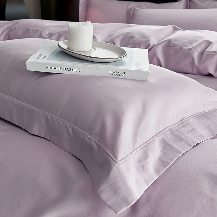 91家纺网 家纺一手货源 找家纺 栩裕纺织 2025新款长绒棉纯色四件套系列-邂逅 优雅紫