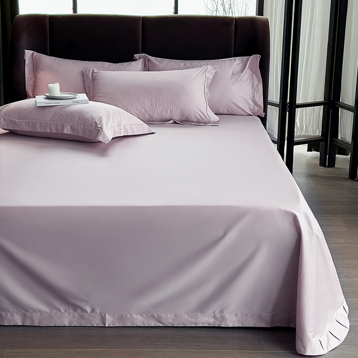 91家纺网 家纺一手货源 找家纺 栩裕纺织 2025新款长绒棉纯色四件套系列-邂逅 优雅紫