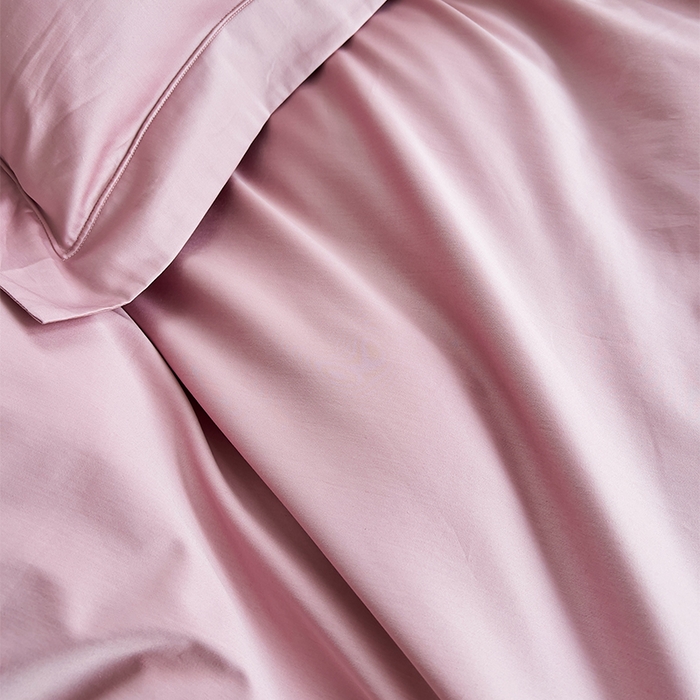 91家纺网 家纺一手货源 找家纺 栩裕纺织 2025新款长绒棉纯色四件套系列-邂逅 珊瑚红